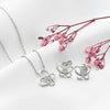 Silver Delicate Butterfly Necklace Set