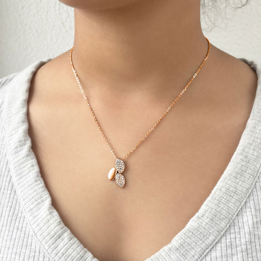 Rose Gold Jasmine Pendant Set