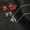 Silver Abstract Pendant Set
