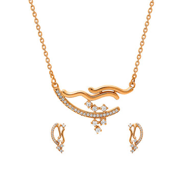 Rose Gold Abstract Pendant Set
