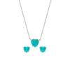 Silver Sea Blue Necklace Set