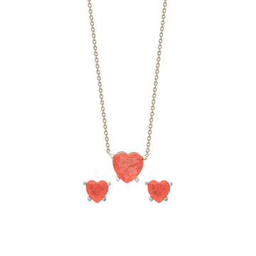 Silver Peachy Vibe Necklace Set