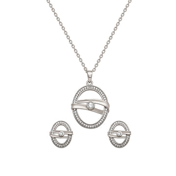 Silver Boho Pendant Set