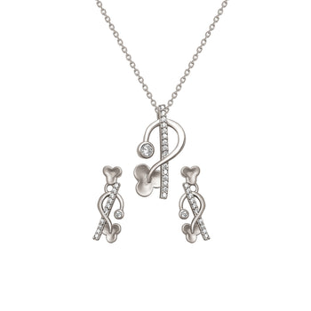 Silver Cluster Pendant Set