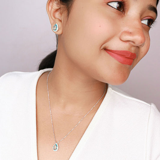 Silver Ocean Bliss Necklace Set