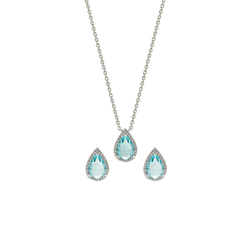 Silver Ocean Bliss Necklace Set