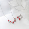 Silver Red Royalty Necklace Set