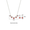 Silver Red Royalty Necklace Set