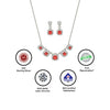 Silver Red Royalty Necklace Set