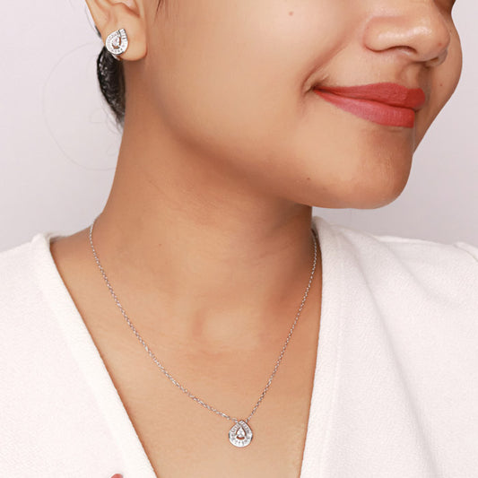 Silver Princess Diana Necklace Set