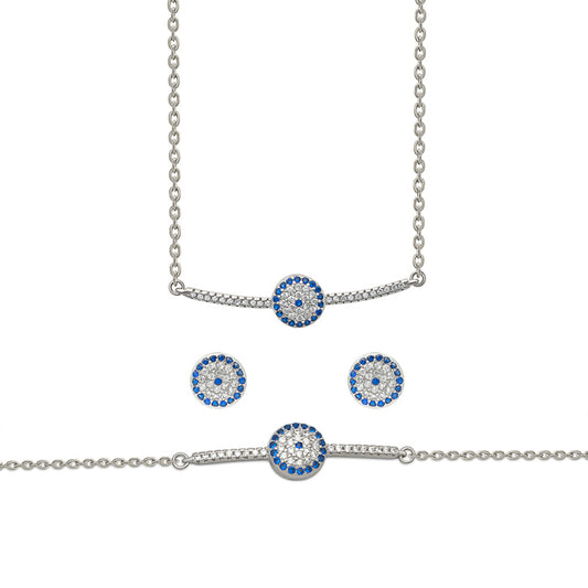 Silver Christie Evil Eye Set