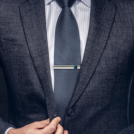 Silver Blue Line Tie Pin