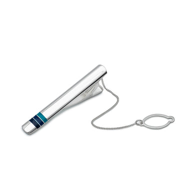 Silver Blue Line Tie Pin