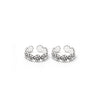 Silver Oxi Flower Toe Rings