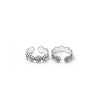 Silver Oxi Flower Toe Rings