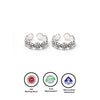 Silver Oxi Flower Toe Rings