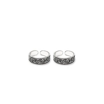 Silver Oxi Breeze Toe Rings