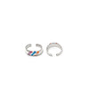 Silver Colour Lined Toe Rings (MOP)
