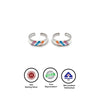 Silver Colour Lined Toe Rings (MOP)