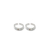 Silver White Squared Toe Rings (MOP)
