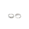 Silver White Squared Toe Rings (MOP)