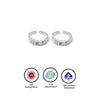 Silver White Squared Toe Rings (MOP)