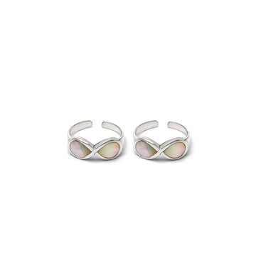 Silver Infinity Toe Rings (MOP)