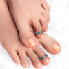 Silver Oxi Zig Zig Toe Rings