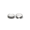 Silver Oxi Zig Zig Toe Rings
