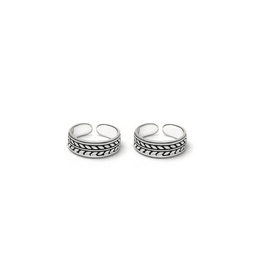 Silver Oxi Disha Toe Ring
