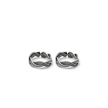 Silver Oxi Wavy Toe Rings