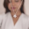 Silver Orchid Pendant with Chain