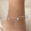Silver Blue Evil Eye Anklet